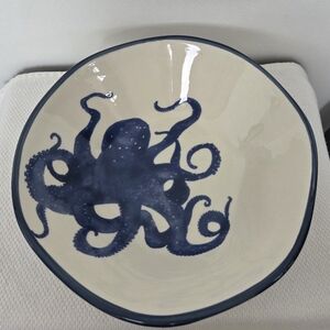 Deep Sea Blue Octopus Ceramic Dish